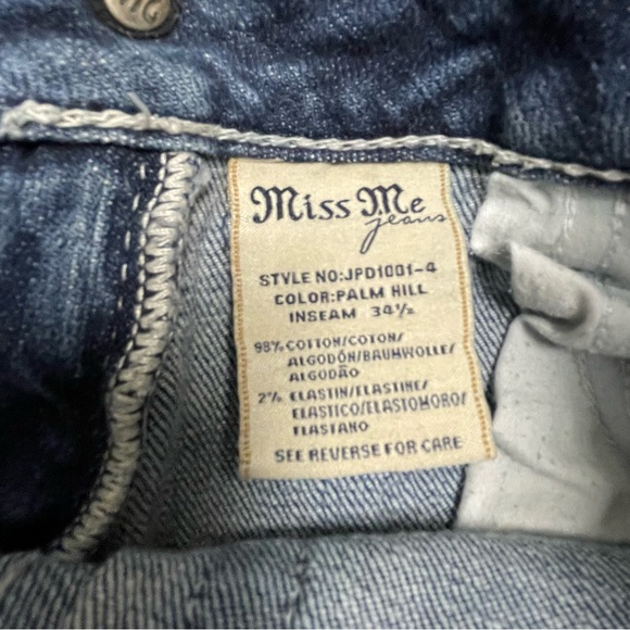 Miss Me Irene Bootcut Jeans Women's 28 Thick Stitching M Flap Pockets Dark Wash - Picture 8 of 10